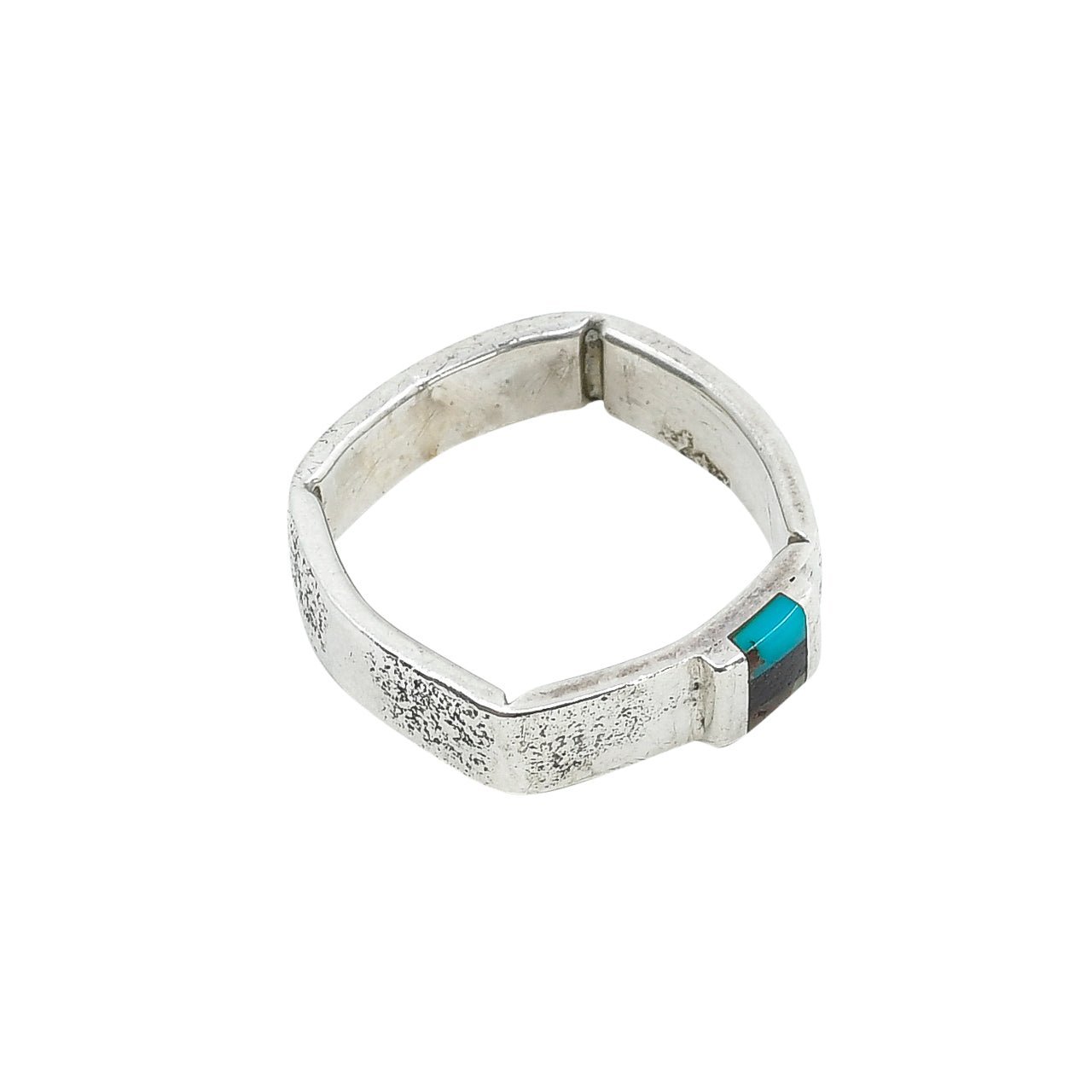 Lyndon Tsosie Contemporary Inlay Band Ring - Turquoise & Tufa