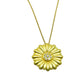 Maria Samora Necklace of 18k Gold Flower With Diamonds - Turquoise & Tufa