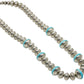 Mary Marie Lincoln Yazzie Silver Beads With Turquoise Inlay - Turquoise & Tufa