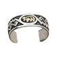 Mitchell Sockyma Hopi Overlay Bracelet With 14k Gold Bear - Turquoise & Tufa