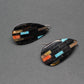 Mosaic Inlay Teardrop Earrings by Charlotte and Percy Reano - Turquoise & Tufa