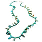 Old Navajo or Pueblo Necklace of Green Turquoise Tabs Pump Drilled - Turquoise & Tufa