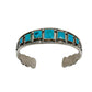 Old Navajo or Pueblo Row Bracelet of Blue Gem Turquoise - Turquoise & Tufa