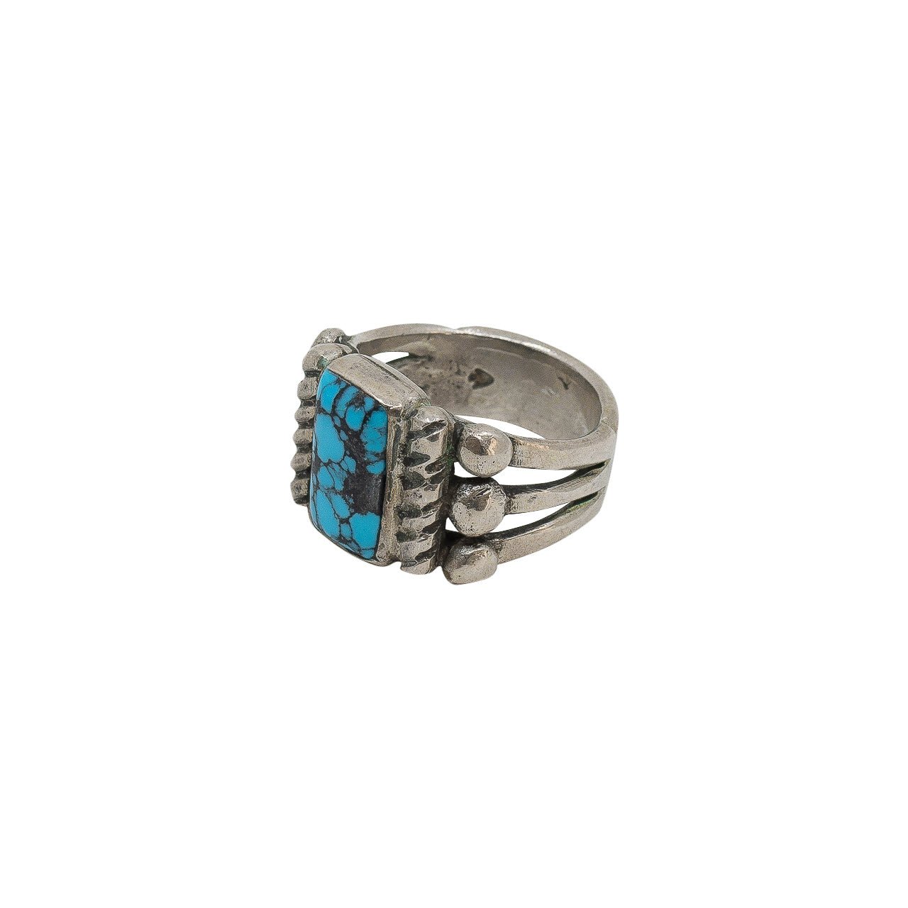 Old Style Turquoise Ring by Greg Lewis - Turquoise & Tufa