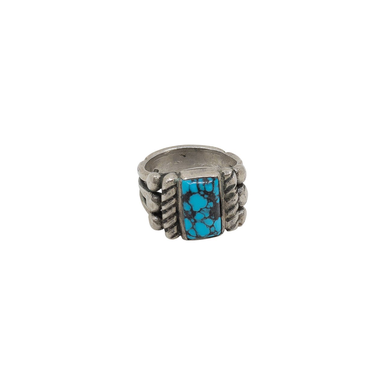 Old Style Turquoise Ring by Greg Lewis - Turquoise & Tufa