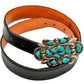 Old Zuni Buckle of Natural Turquoise - Turquoise & Tufa