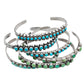 Old Zuni Narrow Row Bracelet With Green Turquoise - Turquoise & Tufa