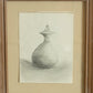 Original Pencil Drawing by Charles Loloma of a Vase - Turquoise & Tufa