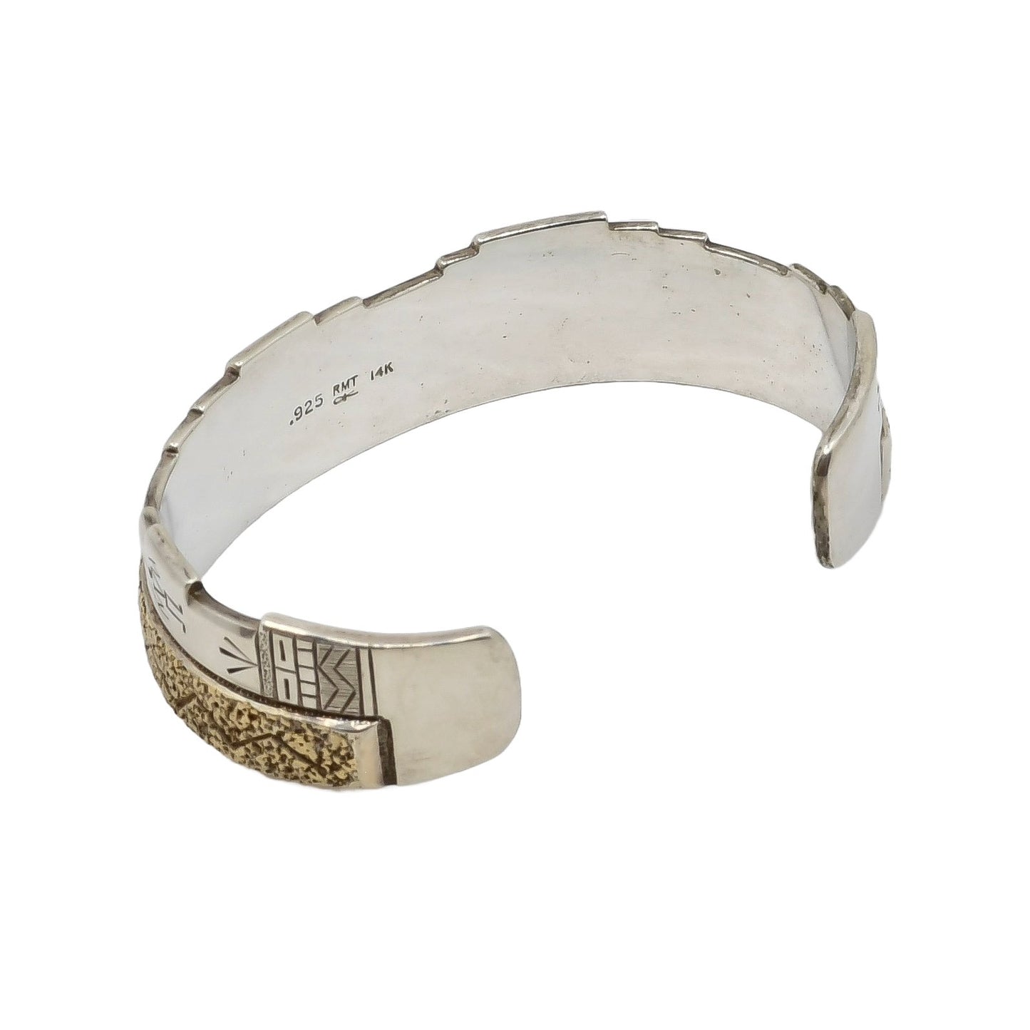 Original Roderick Tenorio Figural Bracelet of Silver and 14kt Gold - Turquoise & Tufa