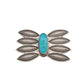 Perry Shorty Brooch With Natural Blue Gem Turquoise - Turquoise & Tufa