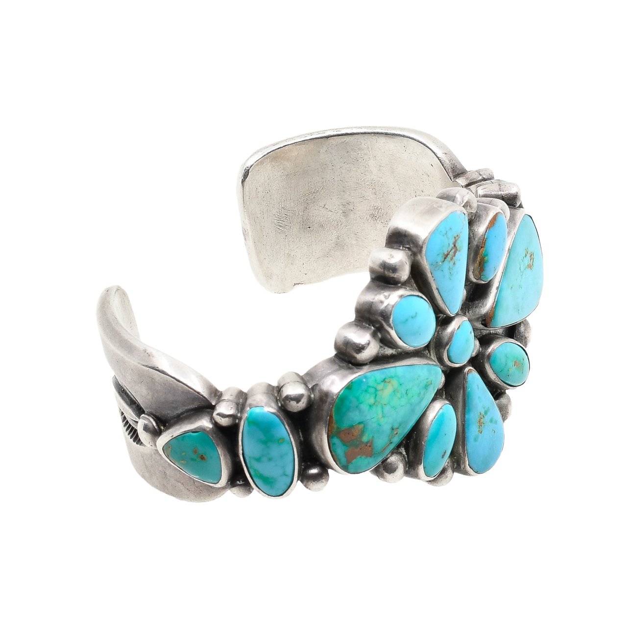 Rare Vintage Navajo Fred Thompson Turquoise Bracelet - Turquoise & Tufa