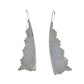 Ric Charlie Earrings of Brushed Sterling Silver Step Design - Turquoise & Tufa
