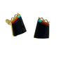 Richard Chavez Cufflinks of Black Jade And 14k Gold With Inlay Accents - Turquoise & Tufa