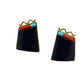Richard Chavez Cufflinks of Black Jade And 14k Gold With Inlay Accents - Turquoise & Tufa