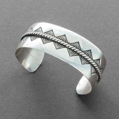 Silver Bracelet by Joe Quintana - Turquoise & Tufa