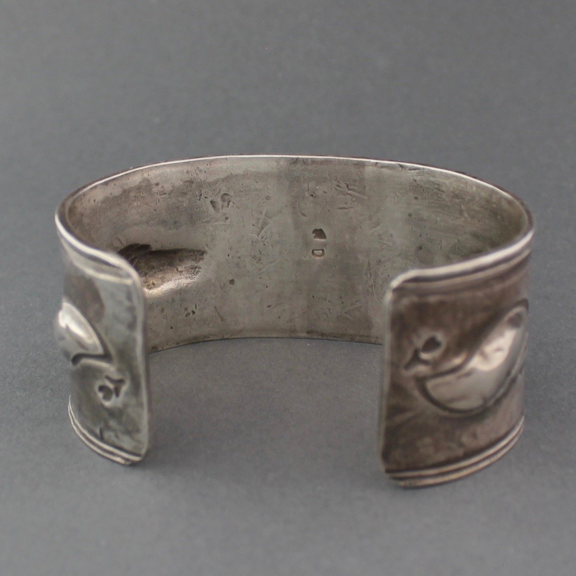 Silver Bracelet with Natural Turquoise and Horse Stamp by Greg