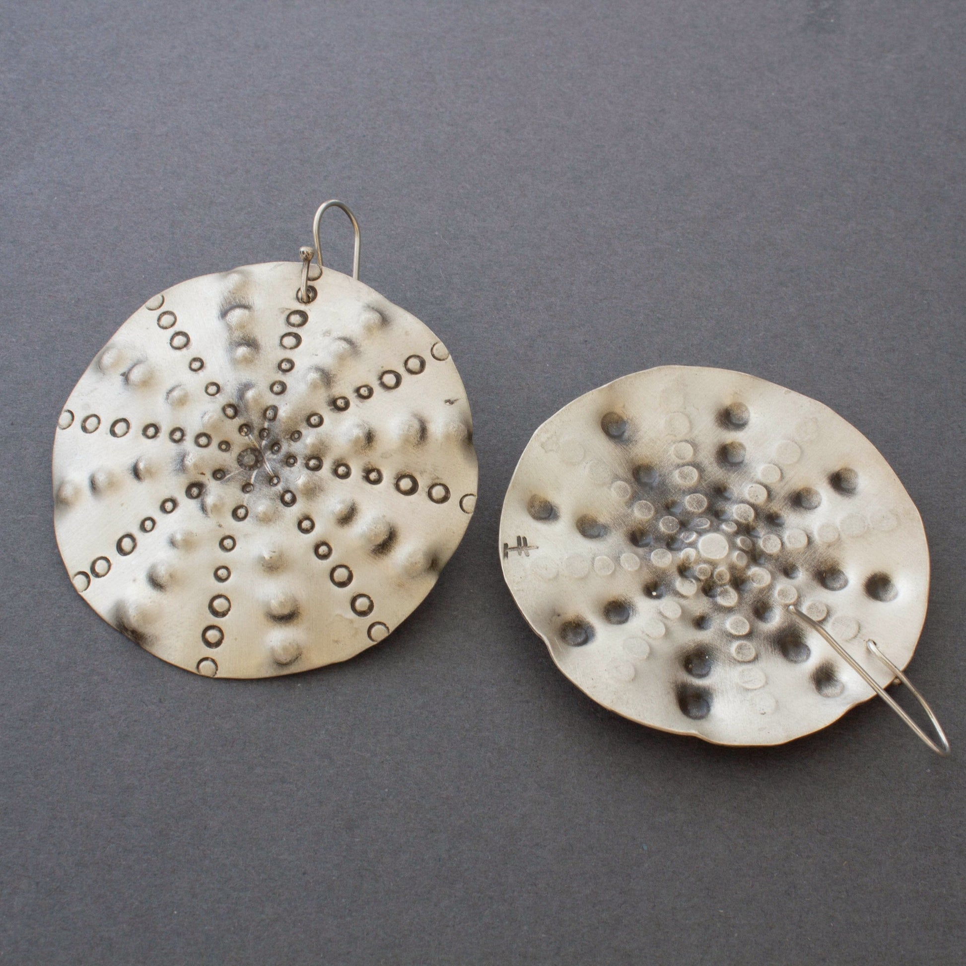 Silver Sea Urchin Earrings By Liz Wallace - Turquoise & Tufa
