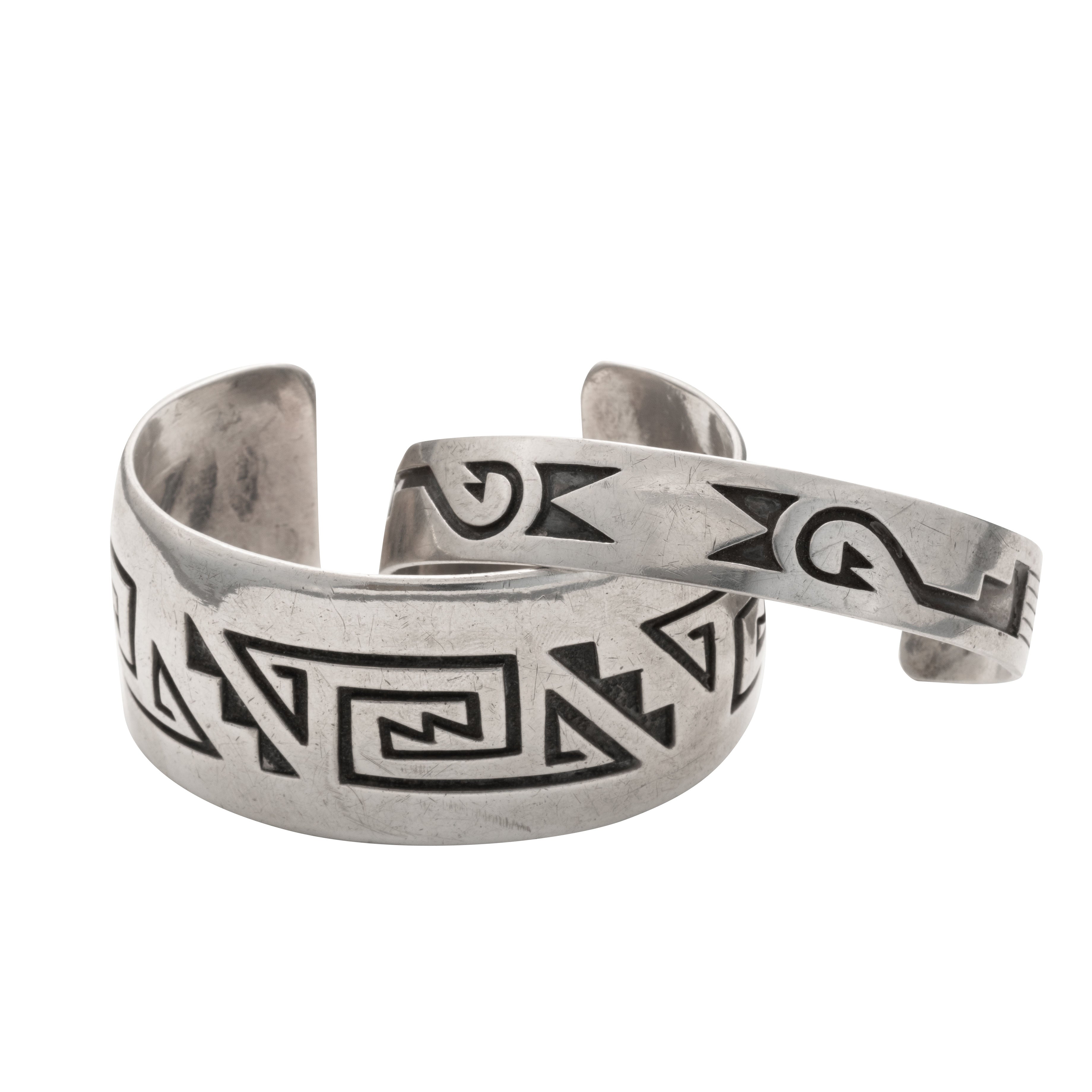 Victor Coochwytewa Hopi Silver Overlay Cuff – Turquoise & Tufa