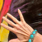Vintage Classic Navajo Turquoise Row Bracelet - Turquoise & Tufa