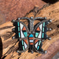 Vintage Frank Vacit Pin of Inlay Butterfly - Turquoise & Tufa