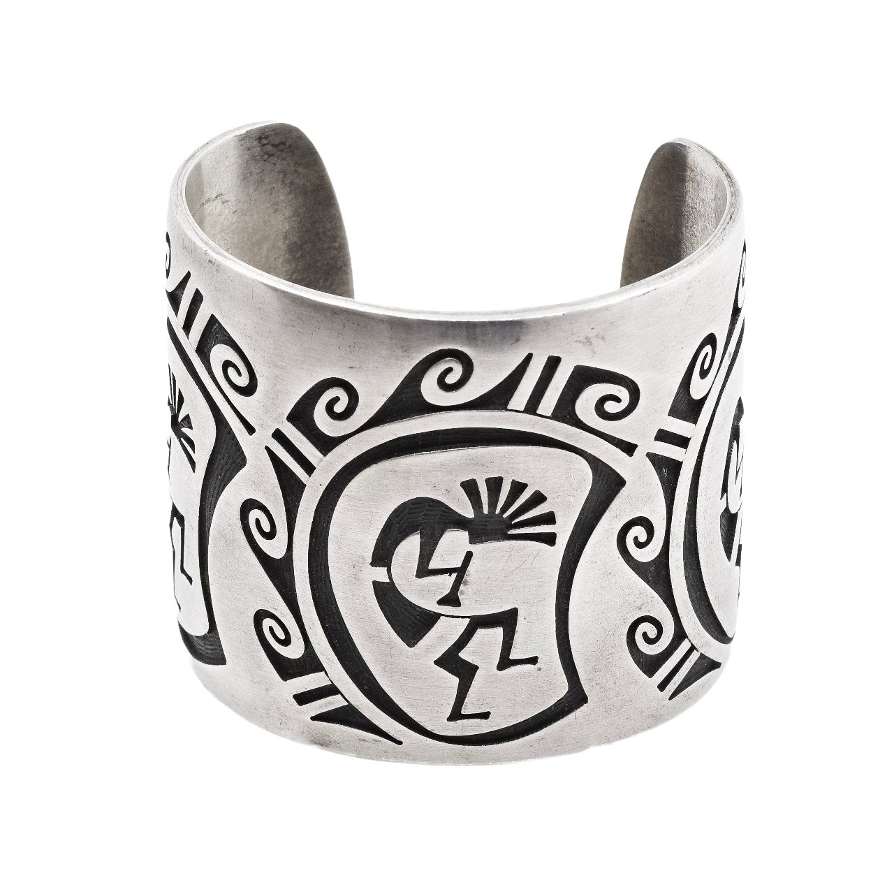 Native American Hopi Silver Overlay Cuff Bracelet