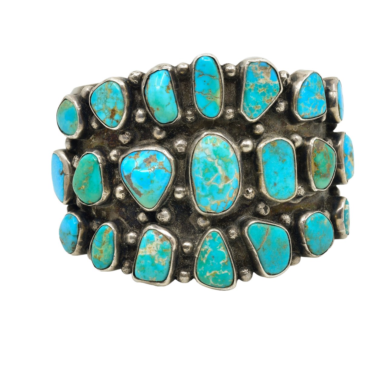 Vintage Mark Chee Bracelet of Natural Turquoise - Turquoise & Tufa