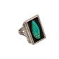 Vintage Natural Turquoise Ring With Shadow Box Setting - Turquoise & Tufa