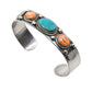 Vintage Navajo Bracelet By Jerry Platero of Turquoise and Spiny Oyster - Turquoise & Tufa