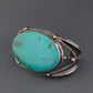 Vintage Navajo Bracelet With Elongated Turquoise Stone - Turquoise & Tufa
