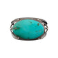 Vintage Navajo Bracelet With Elongated Turquoise Stone - Turquoise & Tufa