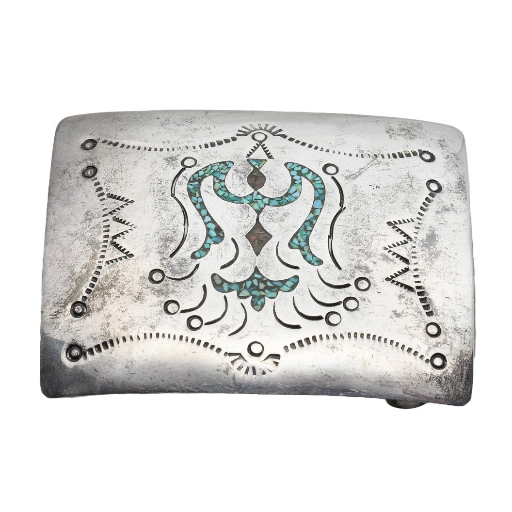 Vintage Navajo Buckle of Chip Inlay Waterbird.Atkinson Trading Company ...