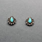 Vintage Navajo Earrings Set With Natural Teardrop Turquoise - Turquoise & Tufa
