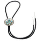Vintage Navajo or Pueblo Bolo With Silver Bear Design and Turquoise - Turquoise & Tufa