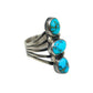 Vintage Navajo Ring Set With Natural Lone Mountain Turquoise - Turquoise & Tufa