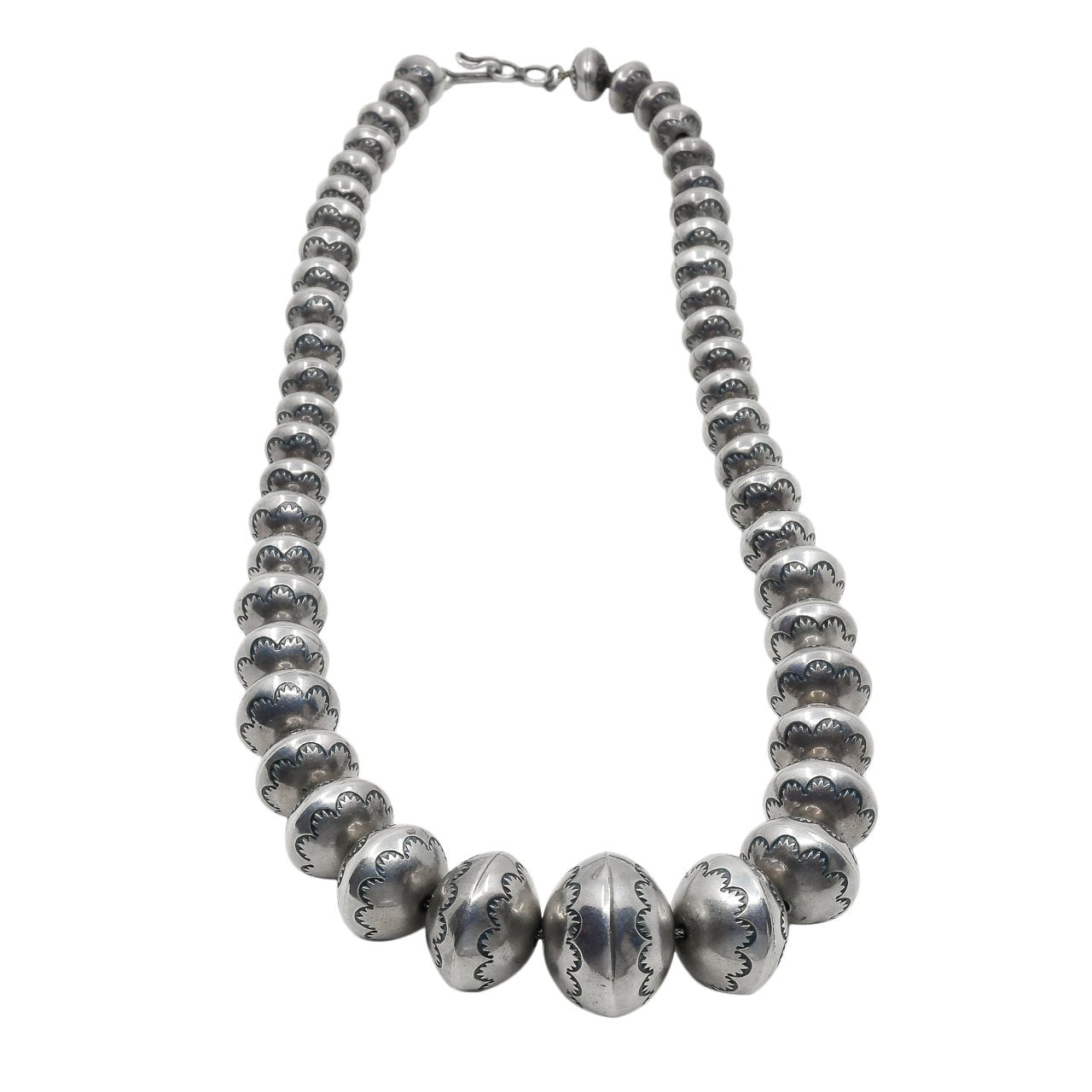 Vintage Navajo Silver Beads - Turquoise & Tufa