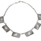 Vintage Navajo Silver Segment Necklace With Starburst Motif - Turquoise & Tufa