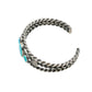 Vintage Navajo Silver Twisted Wire Bracelet With Natural Turquoise - Turquoise & Tufa