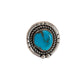 Vintage Navajo Turquoise Ring Small Size - Turquoise & Tufa