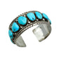 Vintage Navajo Turquoise Row Bracelet With 9 Stones - Turquoise & Tufa