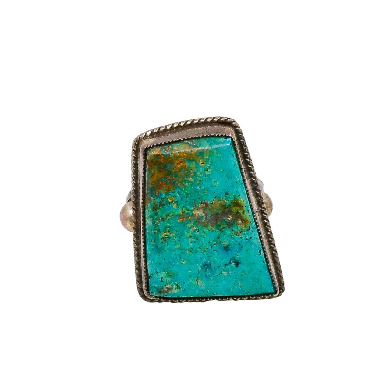Vintage Pete Paquin Turquoise and Silver Ring - Turquoise & Tufa