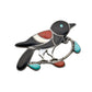 Vintage Porfilio Sheyka Inlay Bird Pin - Turquoise & Tufa