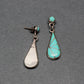 Vintage Zuni Dangle Earrings of Channel Inlay Turquoise - Turquoise & Tufa