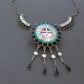 Vintage Zuni Inlay Sun God Dangle Necklace By J.D. Massie - Turquoise & Tufa