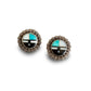 Vintage Zuni Inlay Sunface Earrings - Turquoise & Tufa