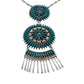 Vintage Zuni Necklace of Turquoise Petit Point Inlay and Silver - Turquoise & Tufa