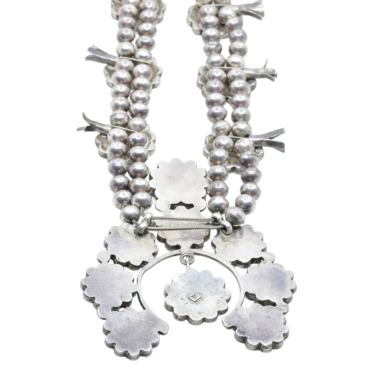 Labradorite Sterling Silver Modern Squash Blossom Lariat Necklace 21” Length