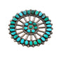 Vintage Zuni Turquoise Cluster Pin Pendant Wagon Wheel - Turquoise & Tufa