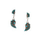 Zuni Dangle Earrings of Needlepoint Turquoise Inlay - Turquoise & Tufa